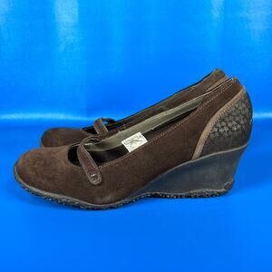 Merrell Petunia Wedge Suede - Brown Print - 7.5